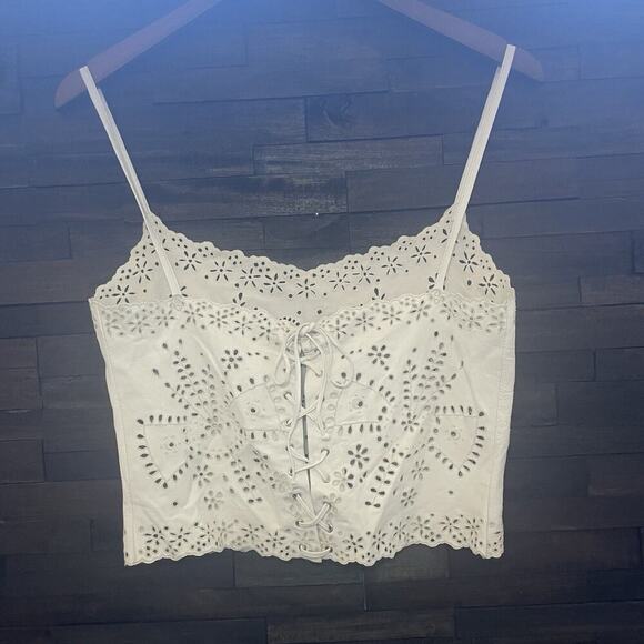 Ralph Lauren Collection Leather Corset Eyelet Crop Top Cami Vintage 2000 Runway - Picture 15 of 16